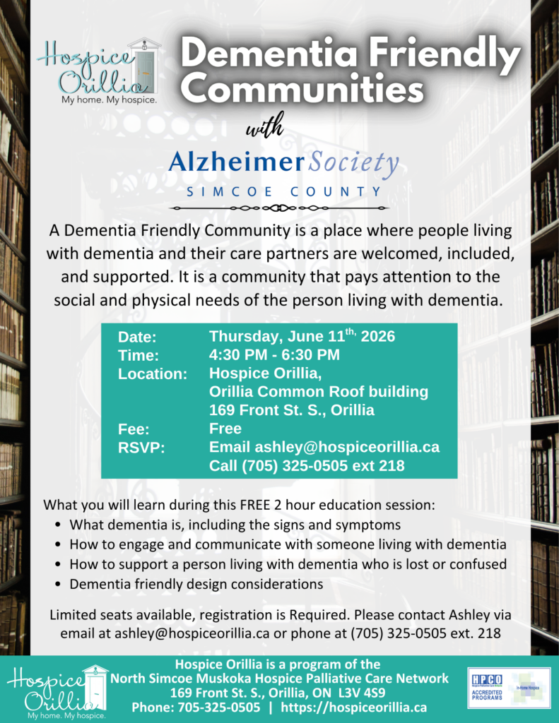 A Dementia Friendly Community is a place where people living with dementia and their care partners are welcomed, included, and supported. It is a community that pays attention to the social and physical needs of the person living with dementia. 